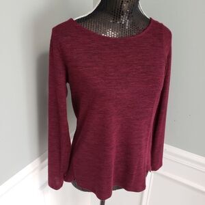 CAMIEU faux zipper back marled black and red size Medium